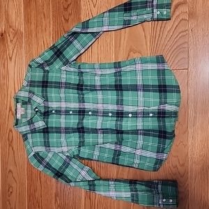 Soft Green Plaid Long Sleeve